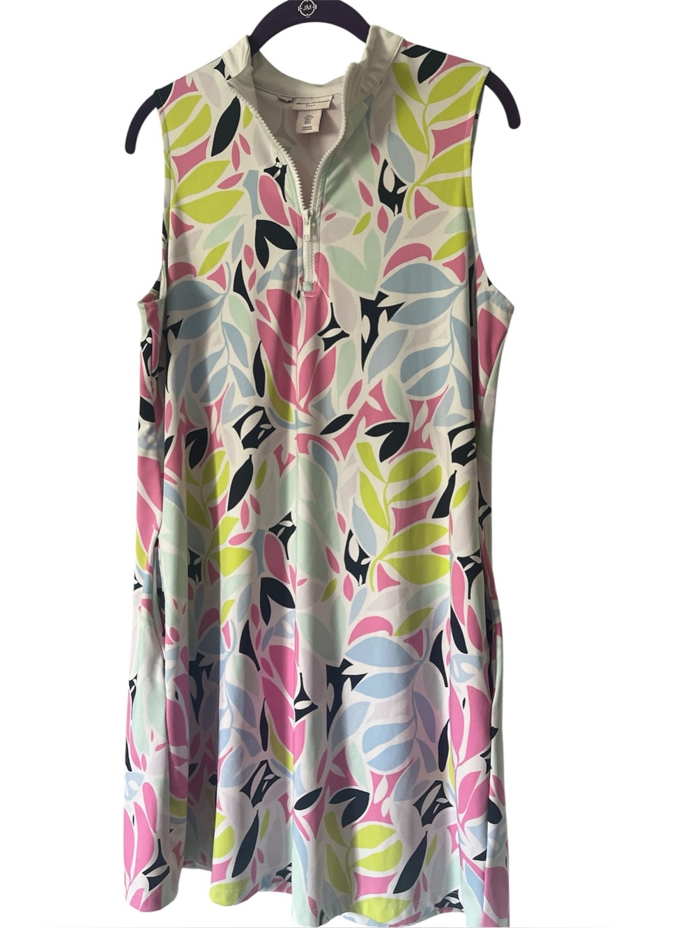 Tommy Bahama Golf Sleeveless Floral Print A-Line Dress in Pastel Multi